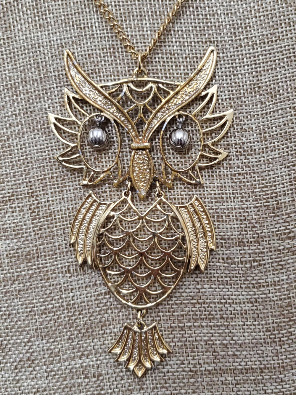Vintage Gold Owl Pendant Necklace - Women Jewelry
